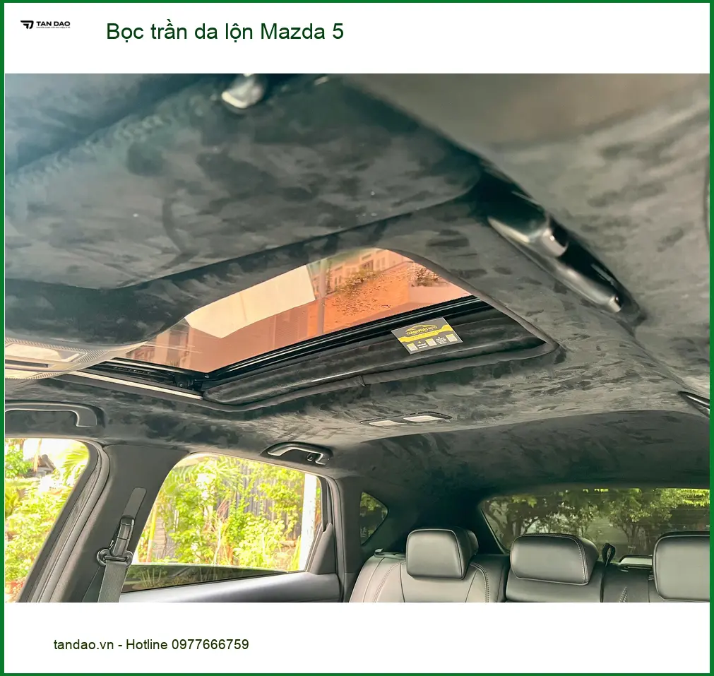 Anh Tùng bọc trần da lộn Mazda 5 tại Quận 6 để nội thất sang trọng hơn ảnh thực tế 4