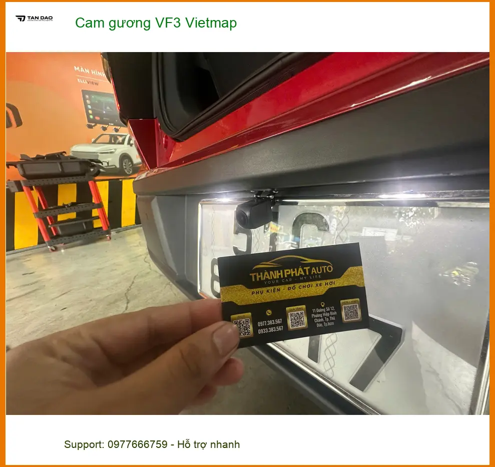 Anh Bảo lắp camera gương Vietmap cho VinFast VF3 tại Quận 2 để an tâm lái xe hơn