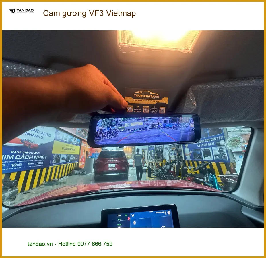 Anh Đạt lắp cam gương Vietmap cho VinFast VF3 tại Quận 12 vì khó khăn đỗ xe hẻm nhỏ ảnh thực tế 2