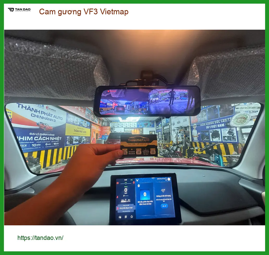 Anh Đạt lắp cam gương Vietmap cho VinFast VF3 tại Quận 12 vì khó khăn đỗ xe hẻm nhỏ ảnh thực tế 3