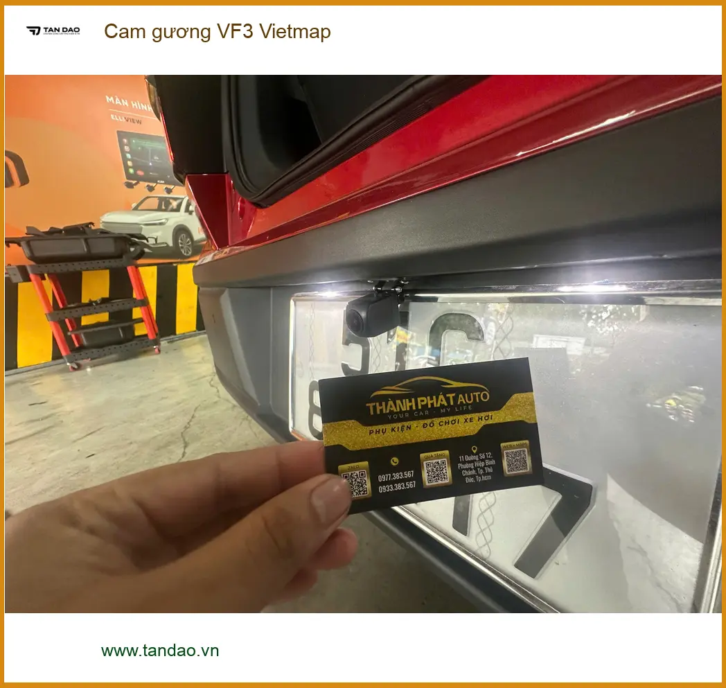 Chị Bích lắp cam gương Vietmap cho VinFast VF3 tại Hóc Môn để ghi lại hành trình an toàn ảnh thực tế 5