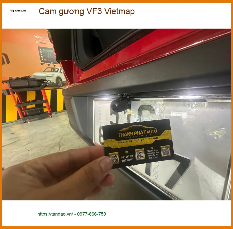 Chị An lắp cam gương Vietmap cho VinFast VF3 tại Cần Giờ để yên tâm khi lái xe ảnh thực tế 3