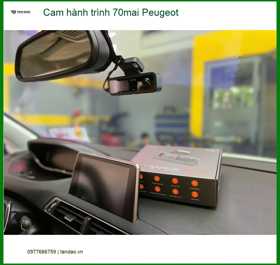 Chú Hưng lắp Cam hành trình 70mai chính hãng cho Peugeot 3008 tại Quận 9