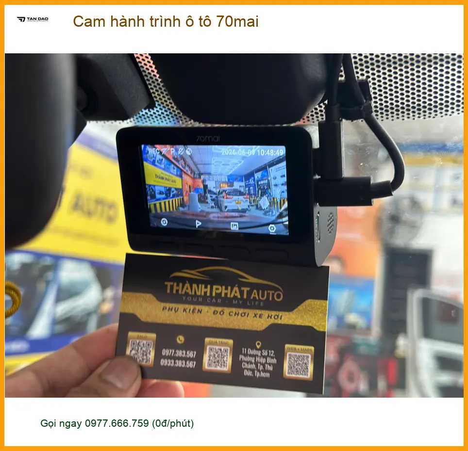 Chị Mai lắp cam hành trình 70mai Honda HR-V Thủ Đức quan sát đường. ảnh thực tế 2