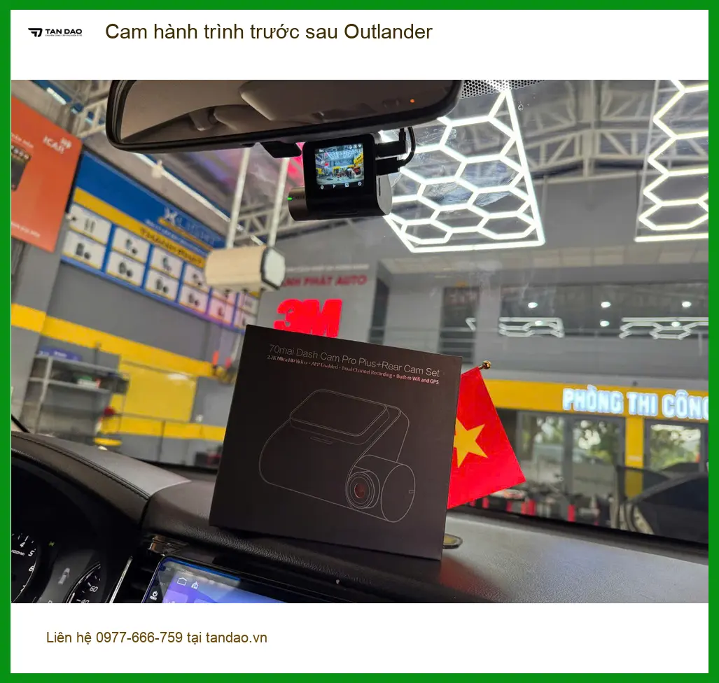 Cô Bình lắp cam hành trình trước sau Outlander tại Hóc Môn ảnh thực tế 2