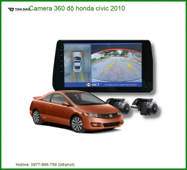 Camera 360 độ Honda Civic 2010 - Địa Chỉ Lắp Đặt Uy Tín TPHCM