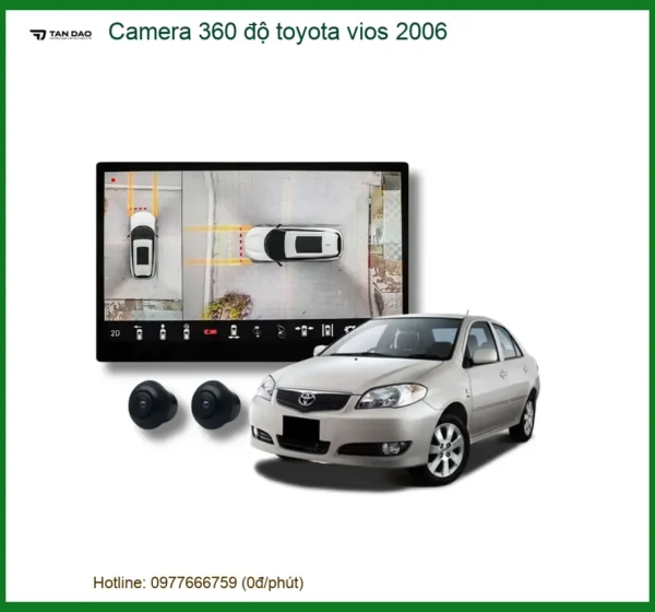Camera 360 độ ô tô Toyota Vios 2006 - Địa Chỉ Lắp Đặt Chính Hãng TPHCM