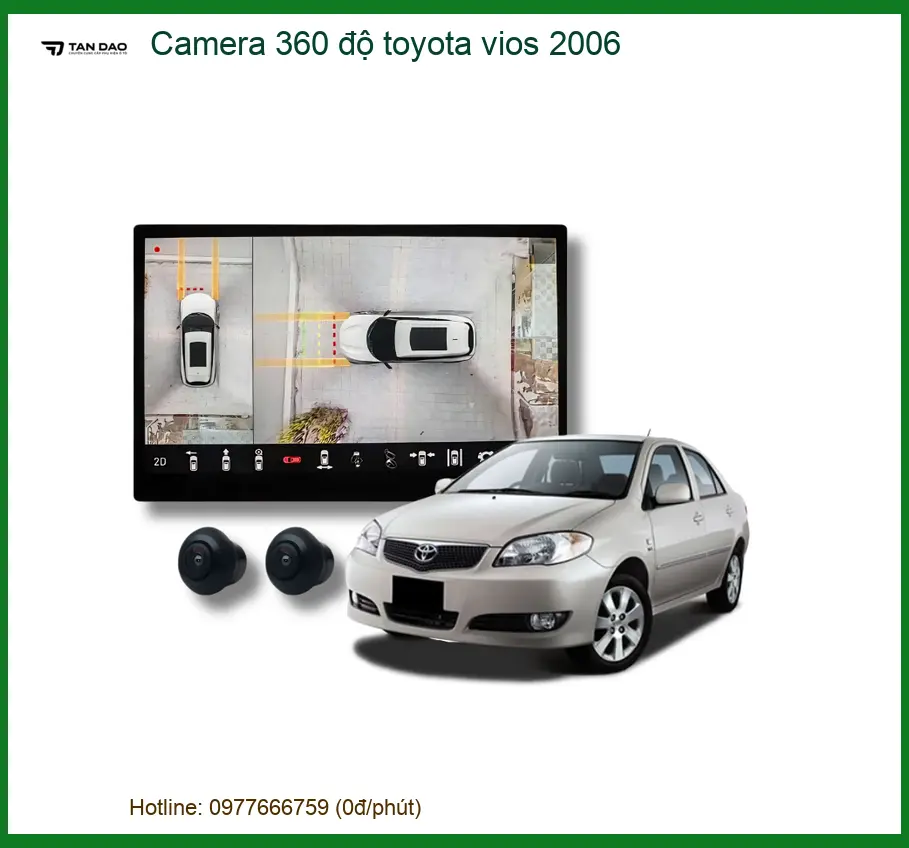Camera 360 độ ô tô Toyota Vios 2006 - Địa Chỉ Lắp Đặt Chính Hãng TPHCM