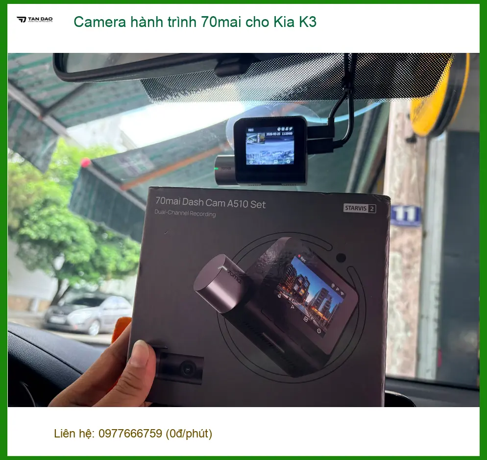 Anh Minh lắp Camera hành trình 70mai cho Kia K3 tại Quận Gò Vấp để yên tâm di chuyển ảnh thực tế 4
