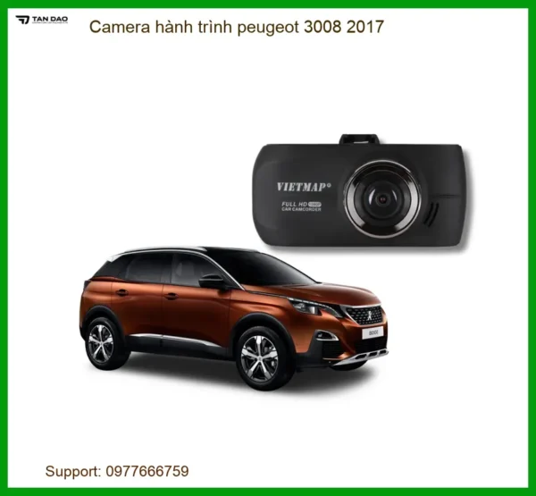 Camera hành trình Peugeot 3008 2017 - Trung Tâm Lắp Đặt Uy Tín TPHCM