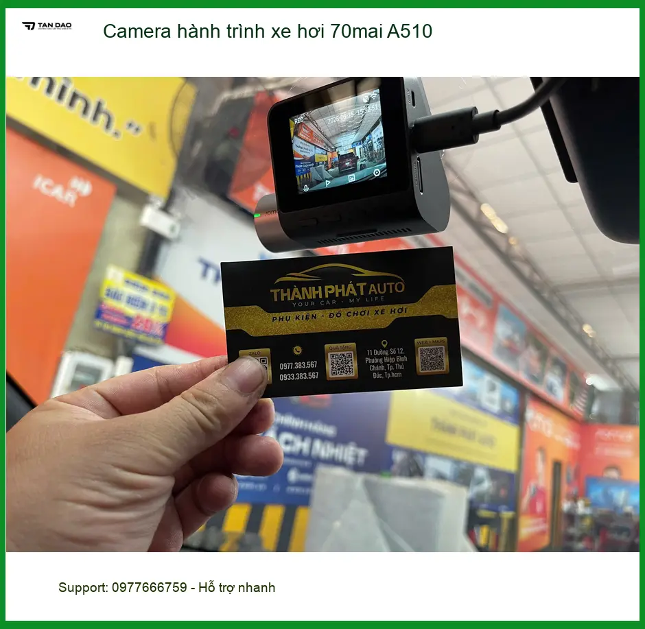 Chú Cường lắp Camera hành trình 70mai A510 cho Toyota Camry tại Hóc Môn ảnh thực tế 5