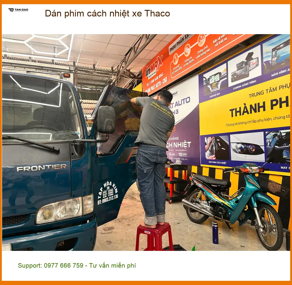 Anh Tuấn Kiệt dán phim cách nhiệt xe Thaco Frontier ở Quận 12 chống nóng ảnh thực tế 2