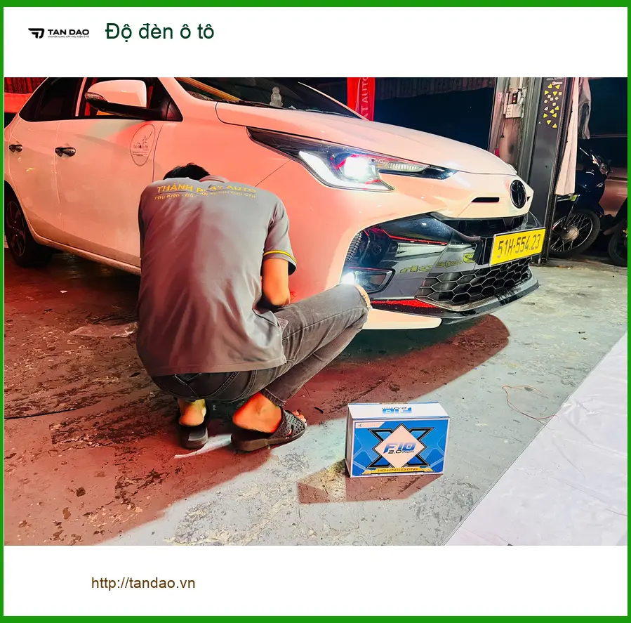 Anh Quang độ đèn ô tô Hyundai Elantra tại Quận Thủ Đức vì đèn zin quá tối khi đi đêm ảnh thực tế 3