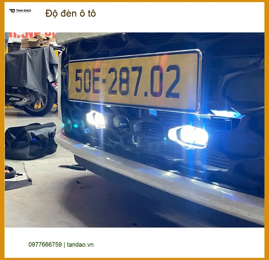Anh Dũng độ đèn ô tô Hyundai SantaFe tại Quận Tân Bình vì đèn zin quá tối ảnh thực tế 3
