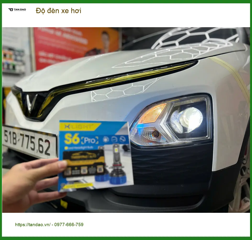 Anh Lâm độ đèn xe hơi Ford Everest tại Quận Tân Bình vì đèn zin kém sáng ảnh thực tế 4