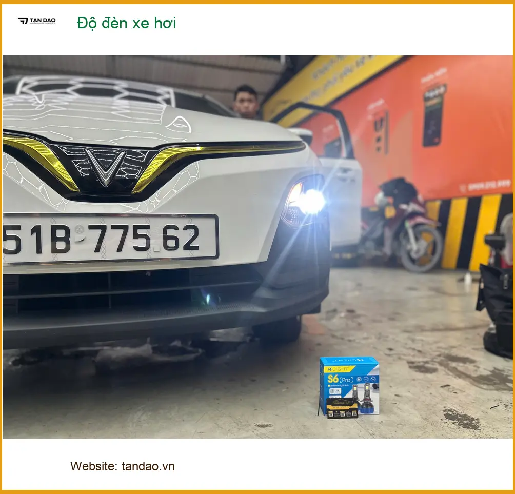 Anh Lâm độ đèn xe hơi Ford Everest tại Quận Tân Bình vì đèn zin kém sáng ảnh thực tế 5