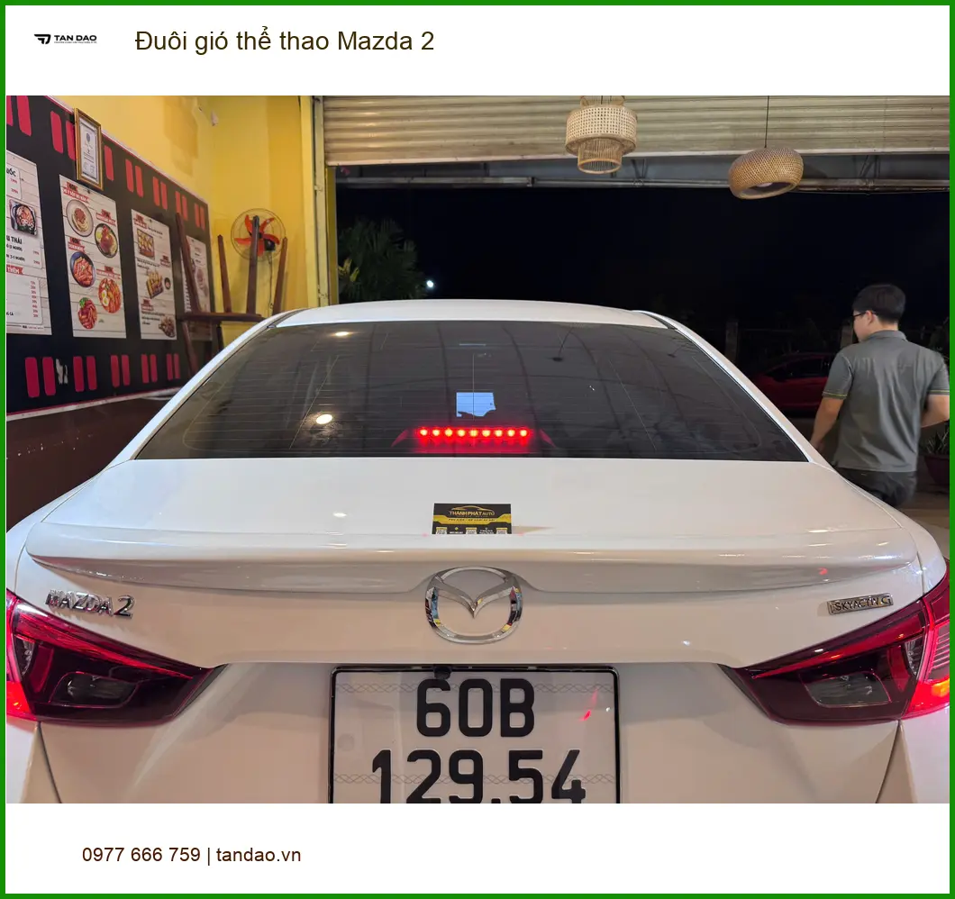 Bác Cường lắp đuôi gió thể thao Mazda 2 tại Quận 2 để xe trông mạnh mẽ hơn ảnh thực tế 2