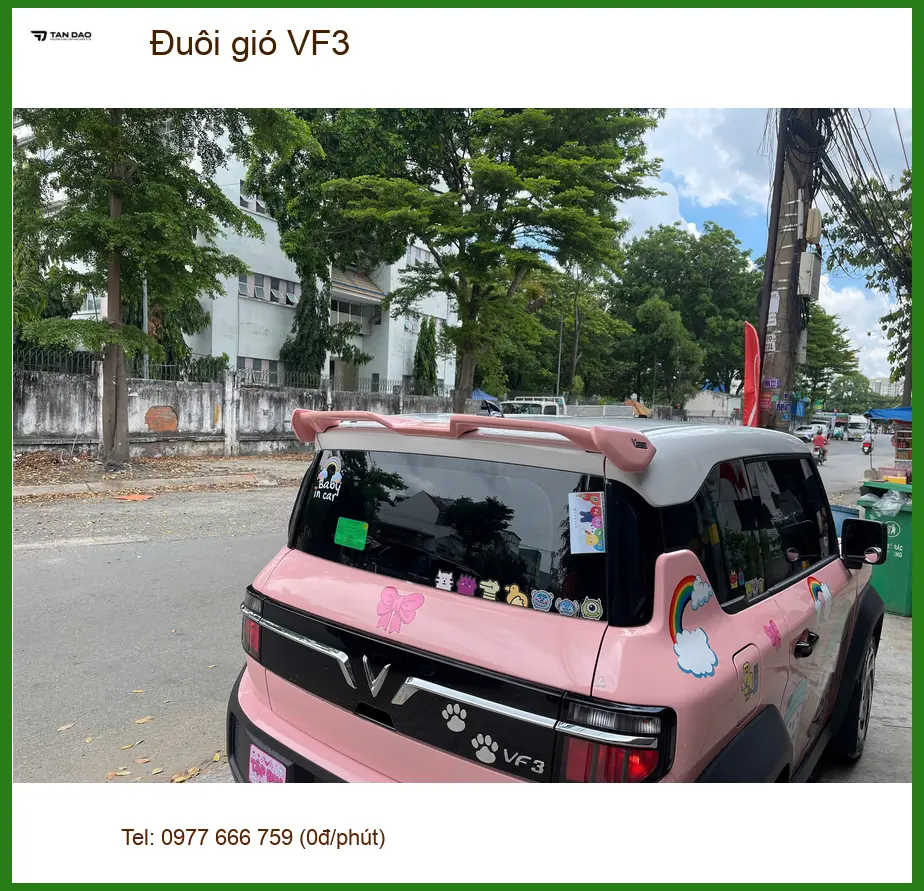 Anh Thắng gắn đuôi gió VF3 tại Bình Chánh để xe trông năng động hơn ảnh thực tế 4