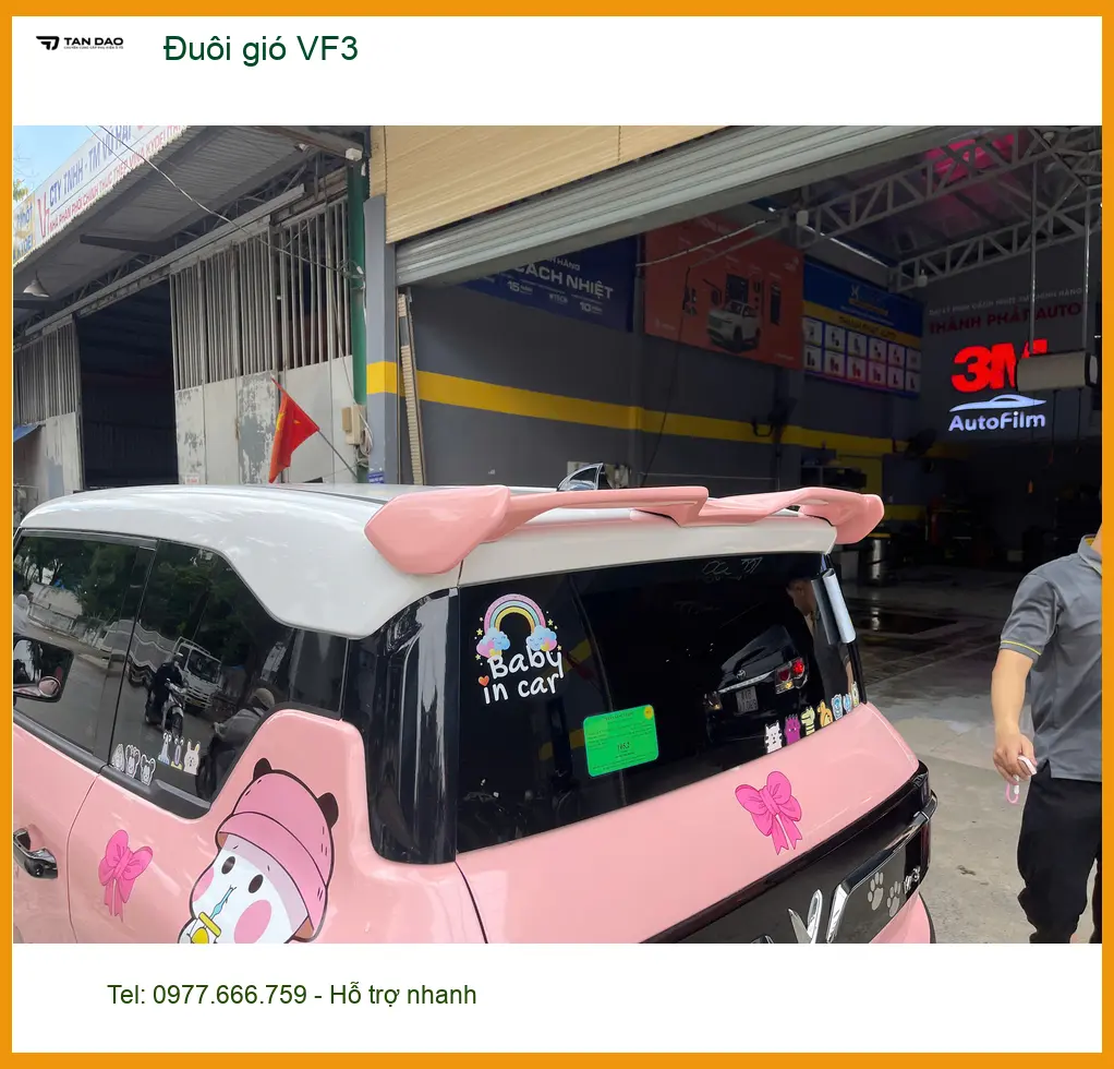Anh Khải lắp đuôi gió VF3 tại Quận 2 để tăng vẻ thể thao cho xe ảnh thực tế 3