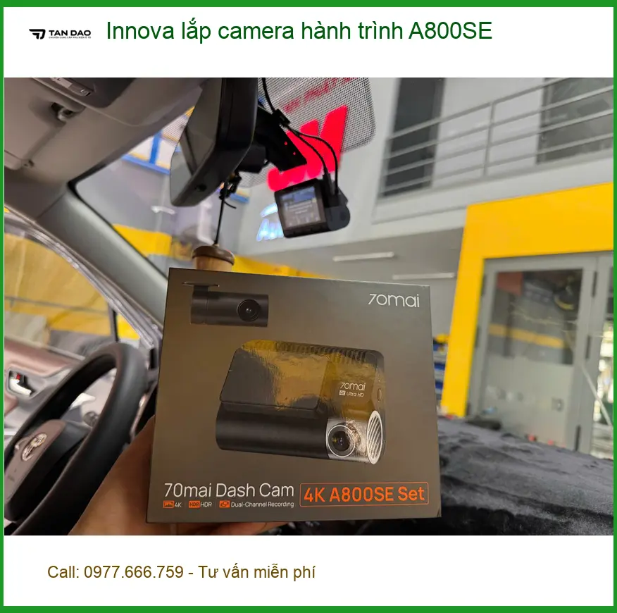 Chú Tấn lắp camera hành trình A800SE cho Innova tại Bình Thạnh đảm bảo an toàn ảnh thực tế 2