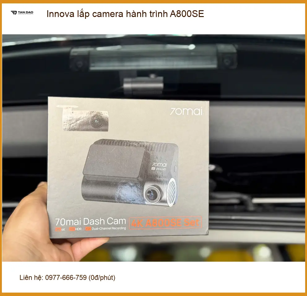 Chị Loan lắp camera hành trình A800SE cho Innova tại Quận Bình Tân ảnh thực tế 2