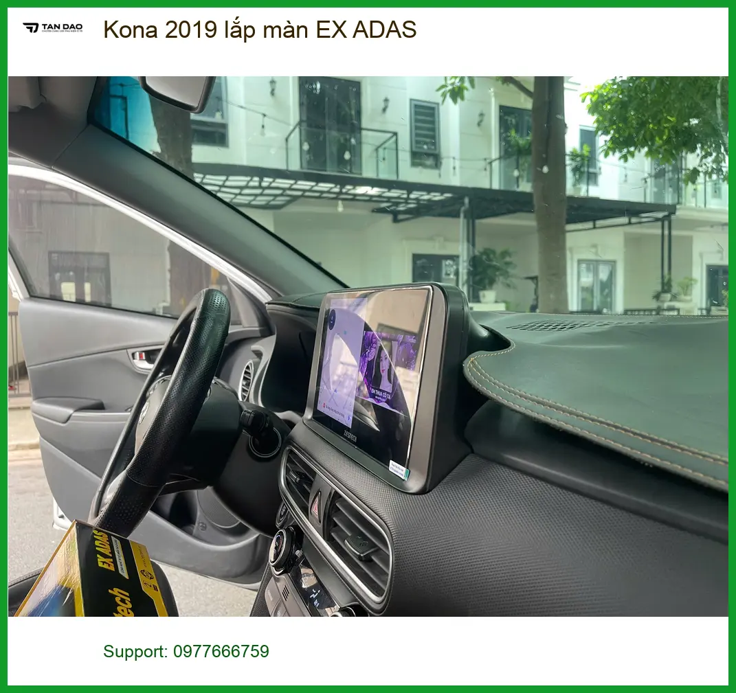 Anh Khải lắp màn hình EX ADAS cho Kona 2019 tại Quận 8 để lái xe an toàn hơn ảnh thực tế 2