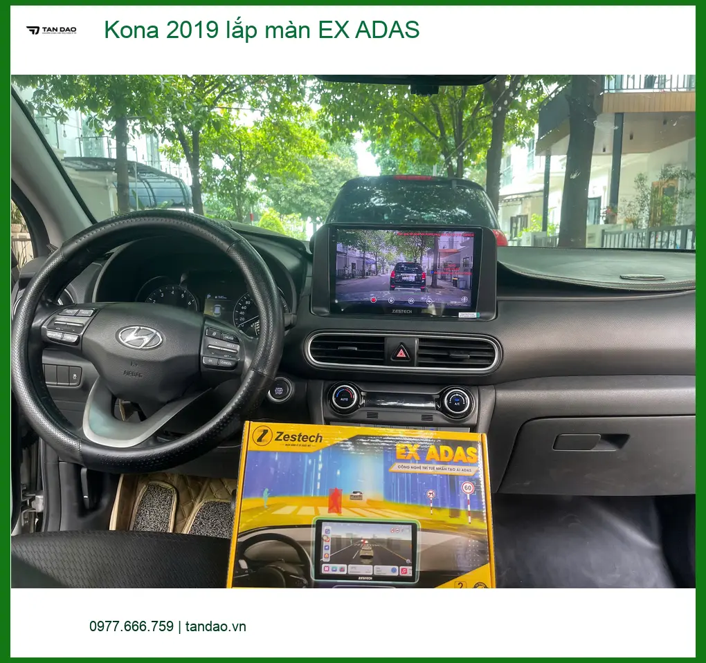 Anh Dũng lắp màn hình EX ADAS Kona 2019 tại Quận Bình Chánh để tăng an toàn