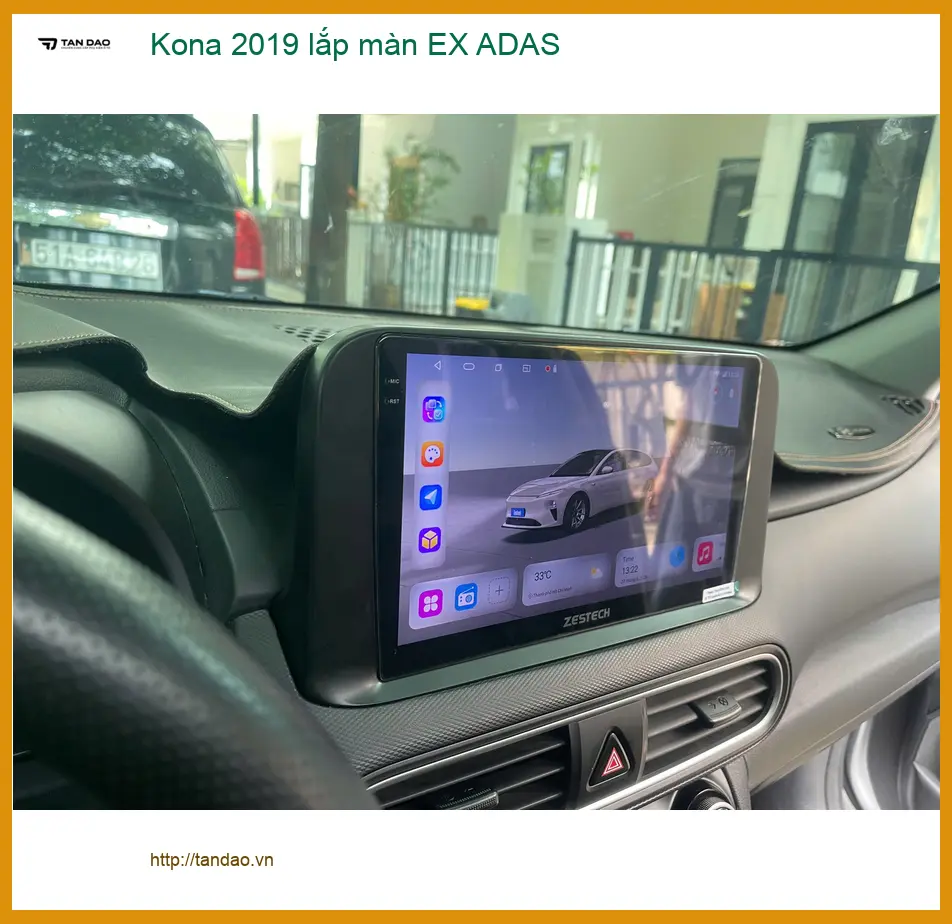 Anh Dũng lắp màn hình EX ADAS Kona 2019 tại Quận Bình Chánh để tăng an toàn ảnh thực tế 2