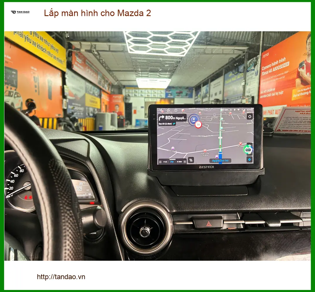 Anh Minh lắp màn hình Android cho Mazda 2 tại Quận 1 để tiện dẫn đường và giải trí ảnh thực tế 2