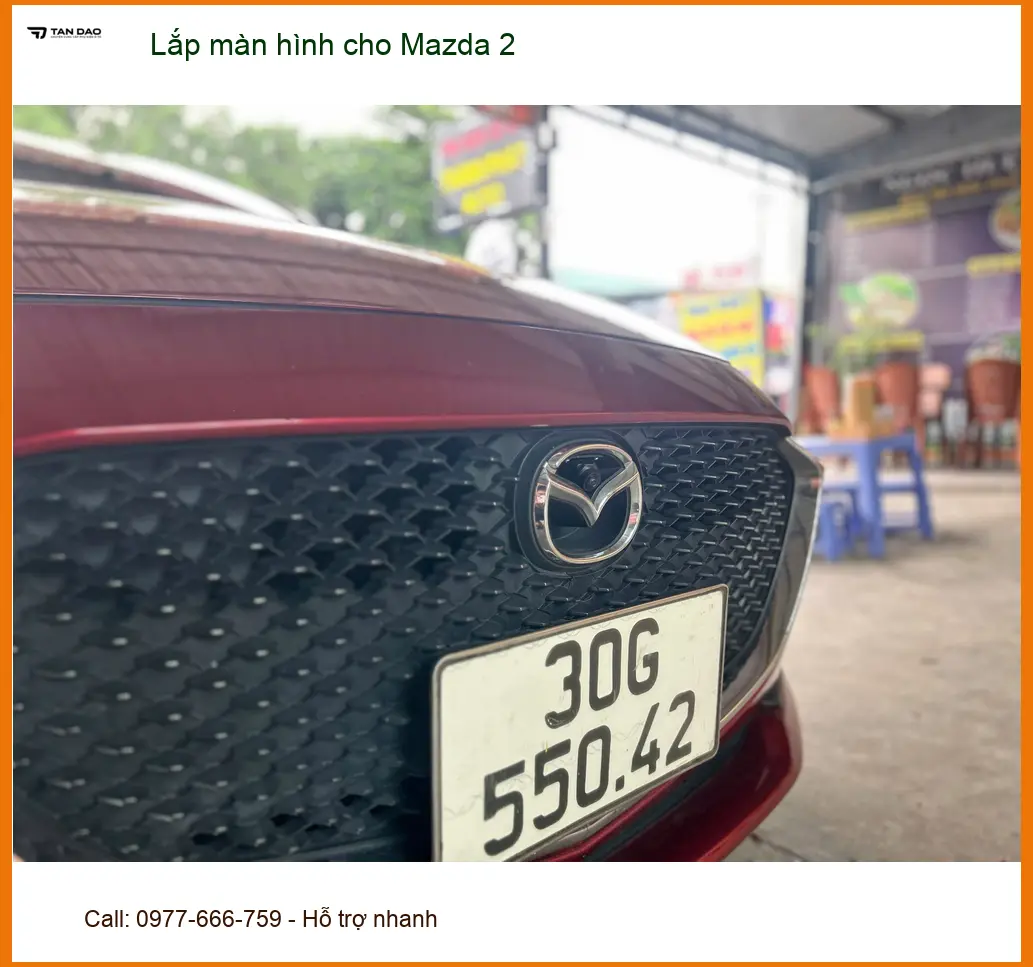 Chị Diệp lắp màn hình cho Mazda 2 tại Quận 3 để dễ dàng xem bản đồ và giải trí trên xe ảnh thực tế 4