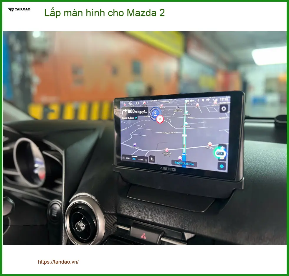 Anh Tấn lắp màn hình cho Mazda 2 để nâng tầm giải trí và dẫn đường tại Hóc Môn ảnh thực tế 2