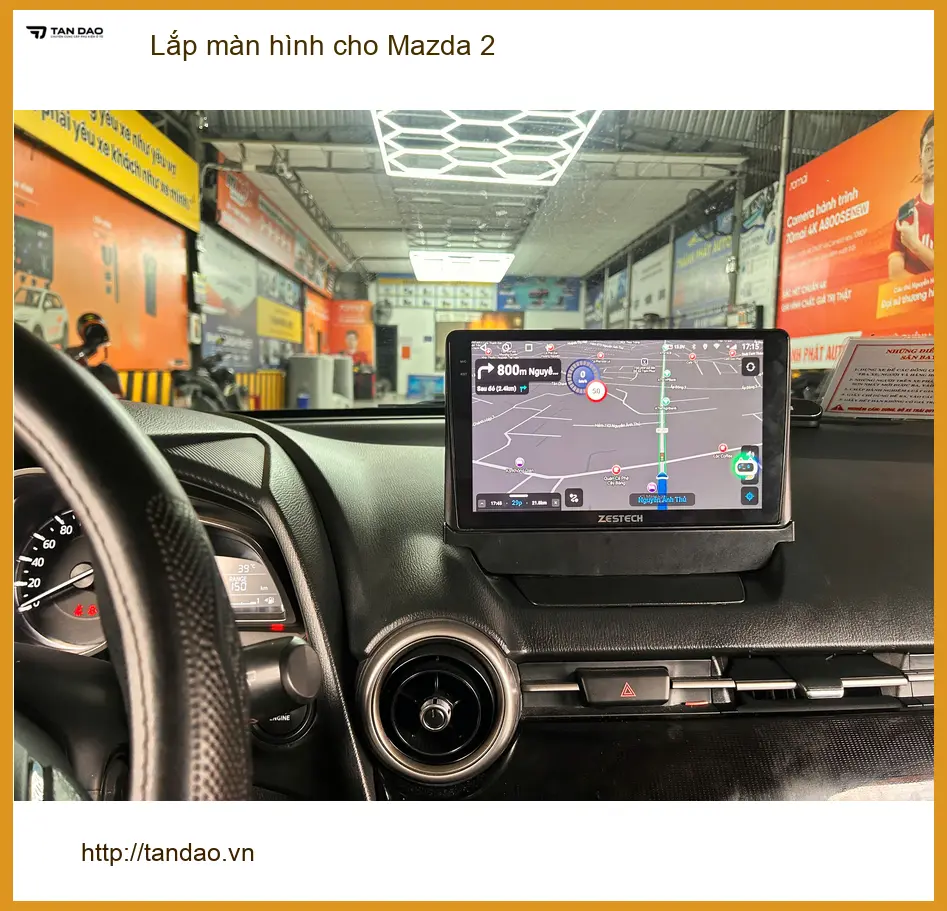 Anh Tấn lắp màn hình cho Mazda 2 để nâng tầm giải trí và dẫn đường tại Hóc Môn ảnh thực tế 3