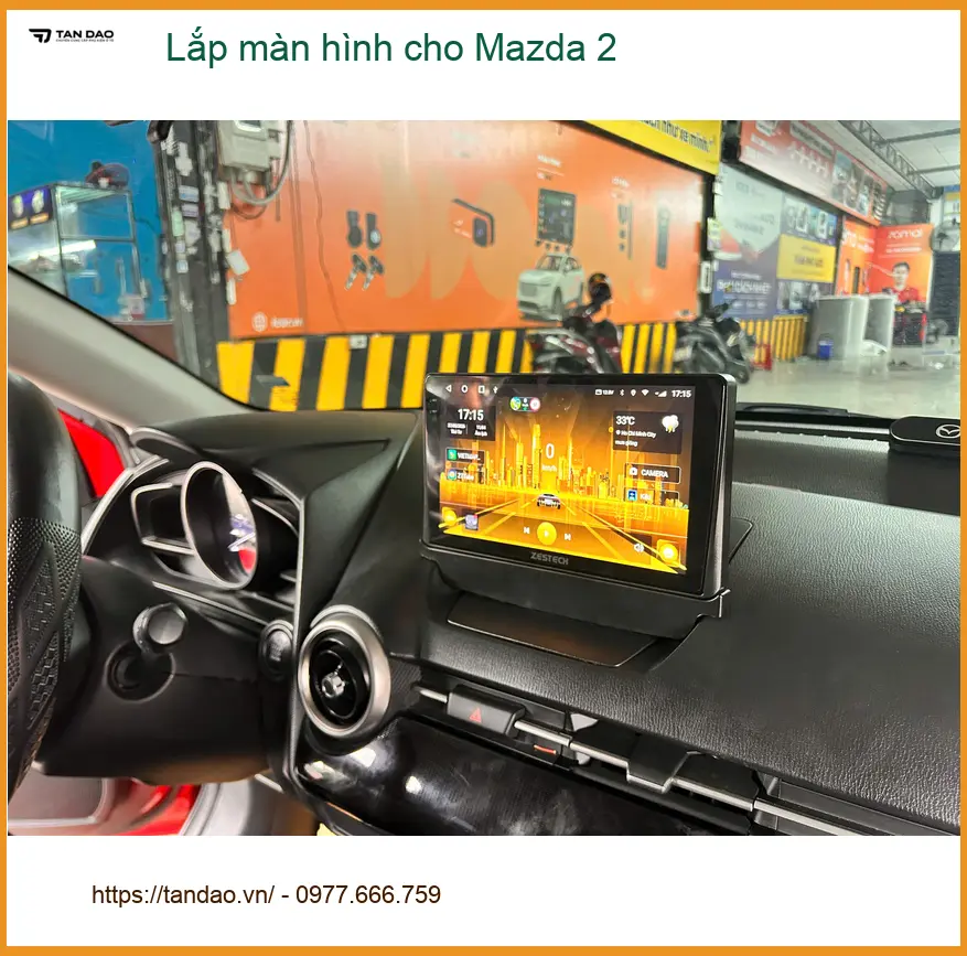 Anh Tấn lắp màn hình cho Mazda 2 để nâng tầm giải trí và dẫn đường tại Hóc Môn ảnh thực tế 4
