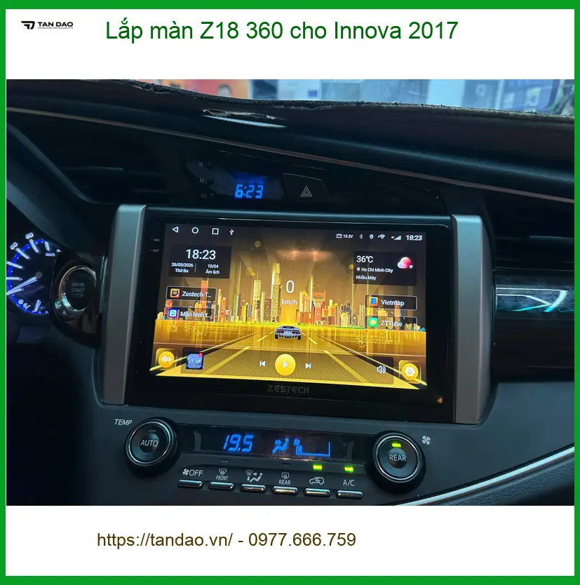 Anh Khang lắp màn Z18 360 cho Innova 2017 tại Quận Huyện Củ Chi ảnh thực tế 2