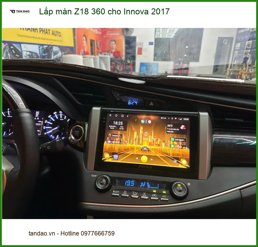 Chú Thành lắp màn Z18 360 cho Innova 2017 tại Quận Tân Bình để nâng cao an toàn