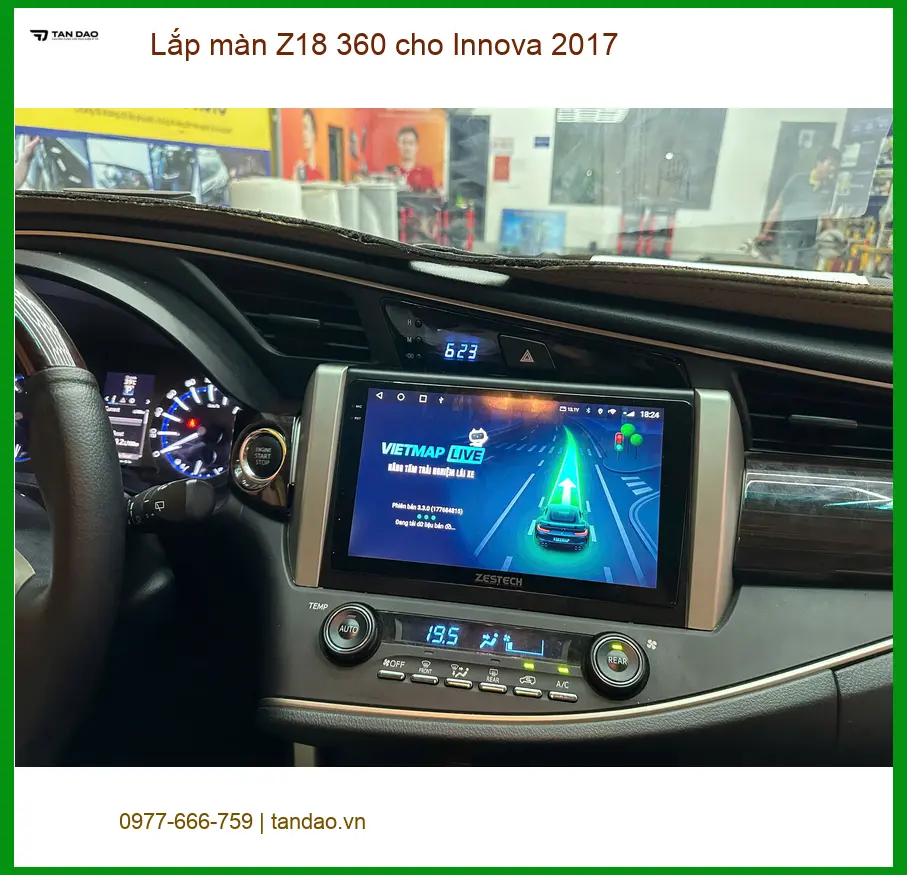 Anh Kiên lắp màn hình Z18 360 cho Innova 2017 tại Quận 10 vì hay đi đường đông ảnh thực tế 2