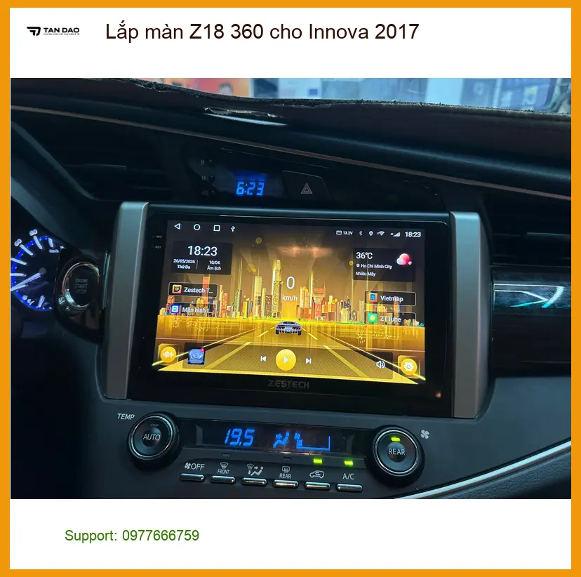 Chú Thành lắp màn Z18 360 cho Innova 2017 tại Quận Tân Bình để nâng cao an toàn ảnh thực tế 2