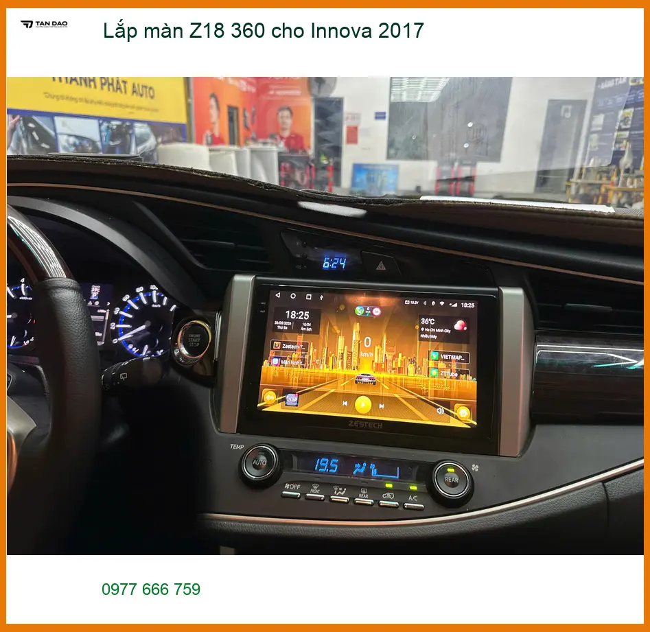 Anh Kiên lắp màn hình Z18 360 cho Innova 2017 tại Quận 10 vì hay đi đường đông ảnh thực tế 3