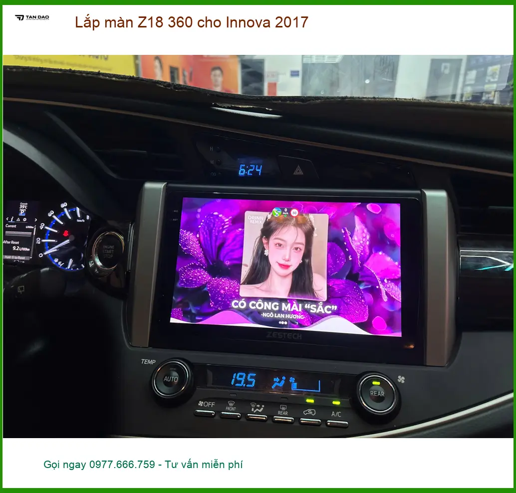 Anh Kiên lắp màn hình Z18 360 cho Innova 2017 tại Quận 10 vì hay đi đường đông ảnh thực tế 5
