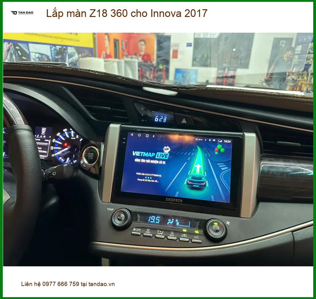 Anh Minh lắp màn Z18 360 cho Innova 2017 tại Quận 3 nâng cao an toàn ảnh thực tế 4