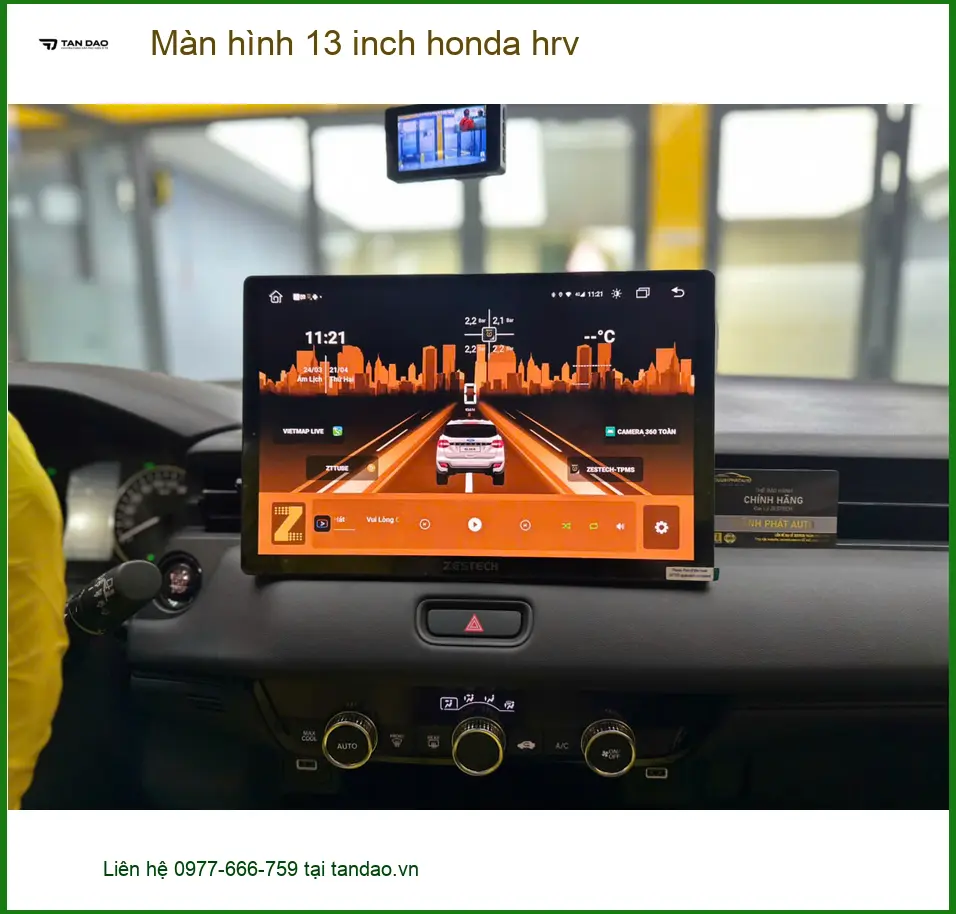 Chị Thảo lắp màn hình 13 inch Honda HR-V tại Nhà Bè vì màn zin quá nhỏ ảnh thực tế 2