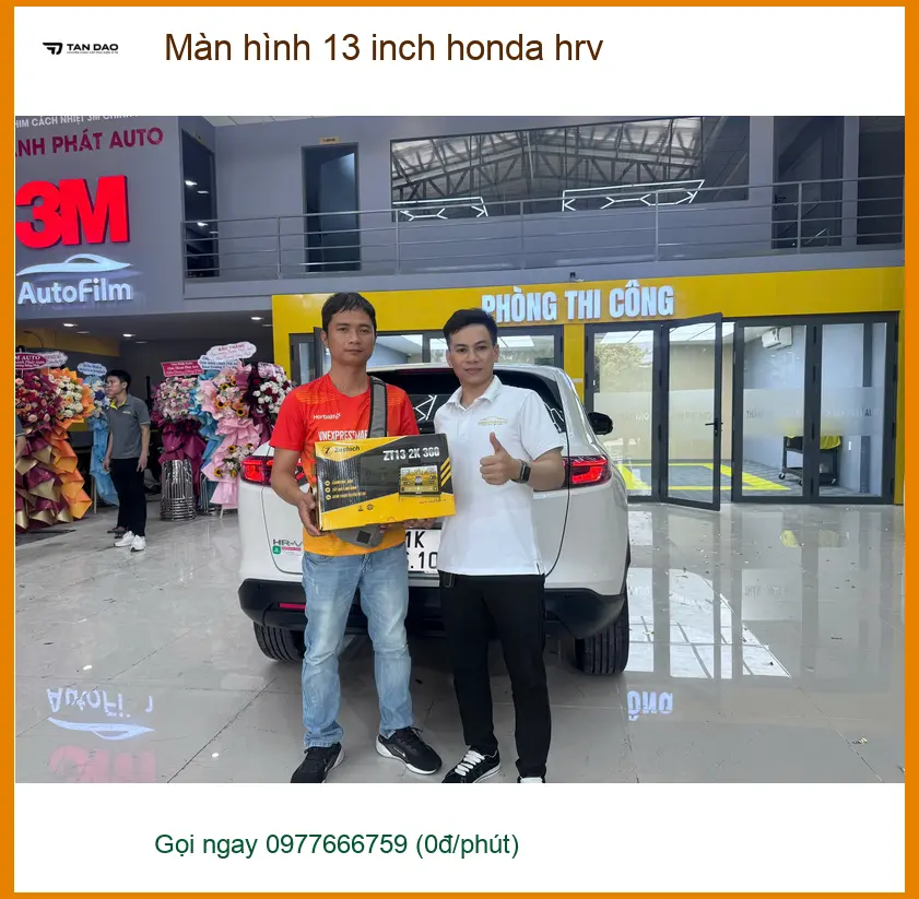 Chị Thảo lắp màn hình 13 inch Honda HR-V tại Nhà Bè vì màn zin quá nhỏ ảnh thực tế 4