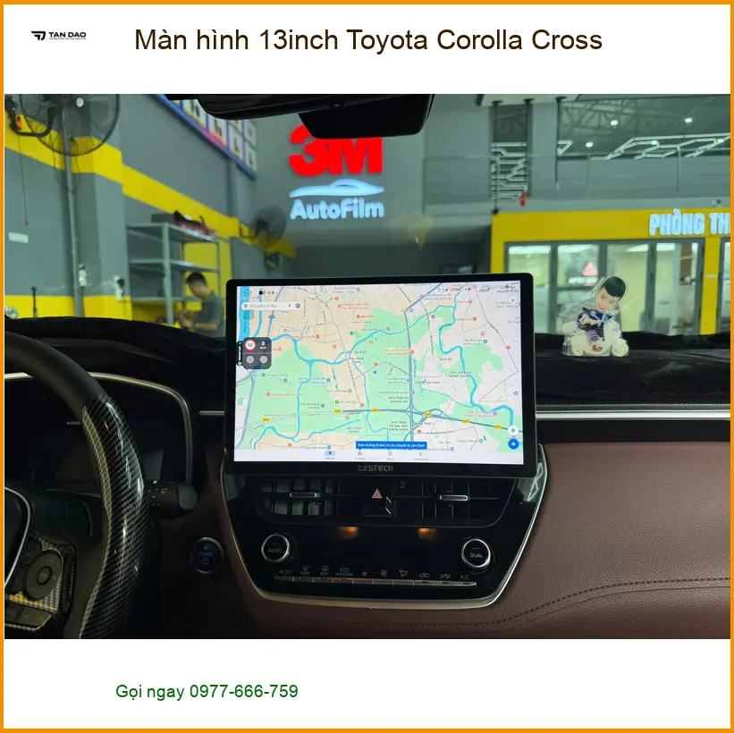 Anh Khôi lắp màn hình 13inch Toyota Corolla Cross tại Cần Giờ giúp lái xe tiện lợi