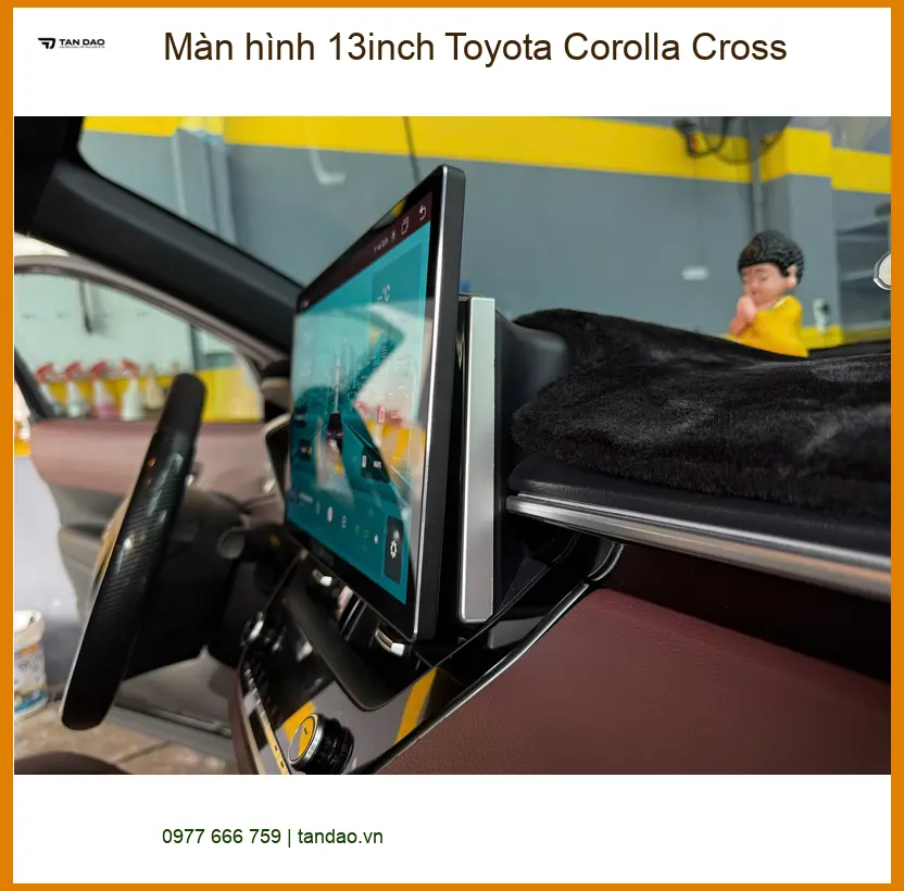 Anh Khôi lắp màn hình 13inch Toyota Corolla Cross tại Cần Giờ giúp lái xe tiện lợi ảnh thực tế 2