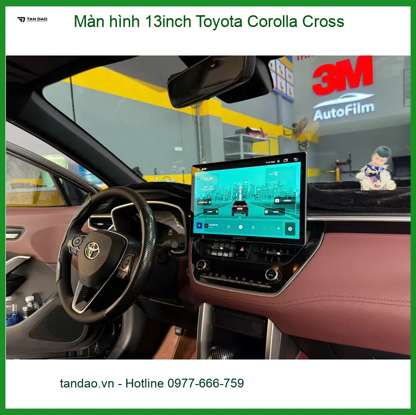 Anh Khôi lắp màn hình 13inch Toyota Corolla Cross tại Cần Giờ giúp lái xe tiện lợi ảnh thực tế 3
