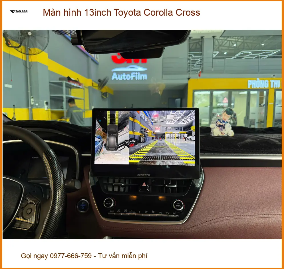 Anh Khôi lắp màn hình 13inch Toyota Corolla Cross tại Cần Giờ giúp lái xe tiện lợi ảnh thực tế 4