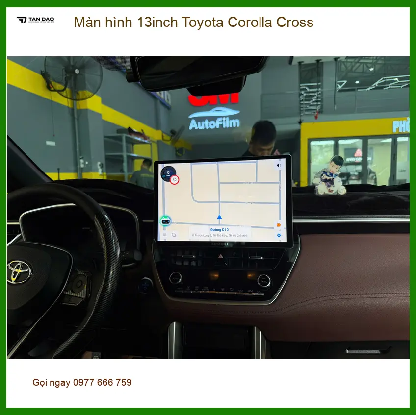 Anh Khải lắp màn hình 13inch Toyota Corolla Cross tại Quận 4 vì màn zin cũ quá nhỏ ảnh thực tế 2
