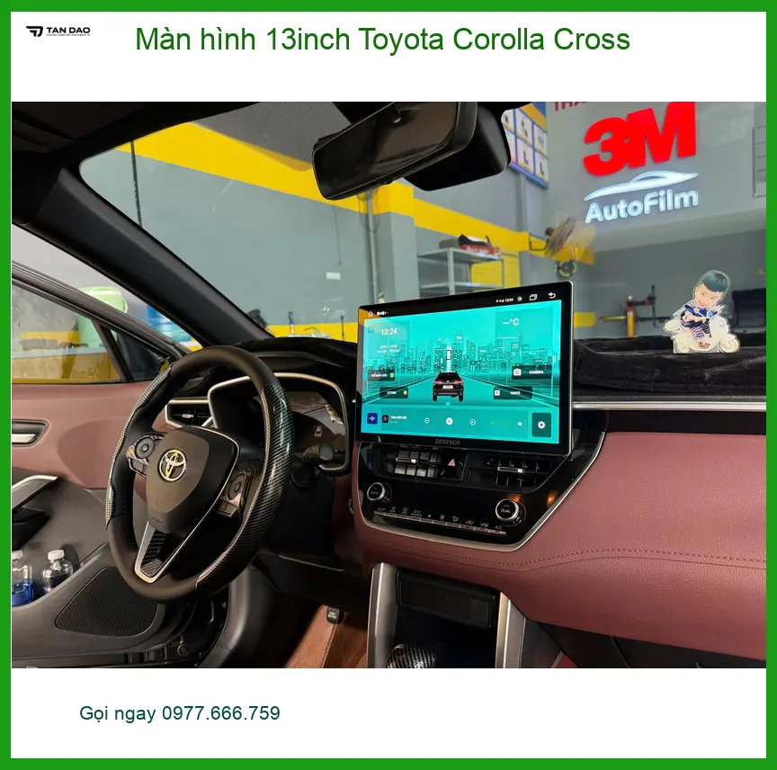 Anh Tấn lắp màn hình 13inch cho Toyota Corolla Cross Quận 2 chính hãng