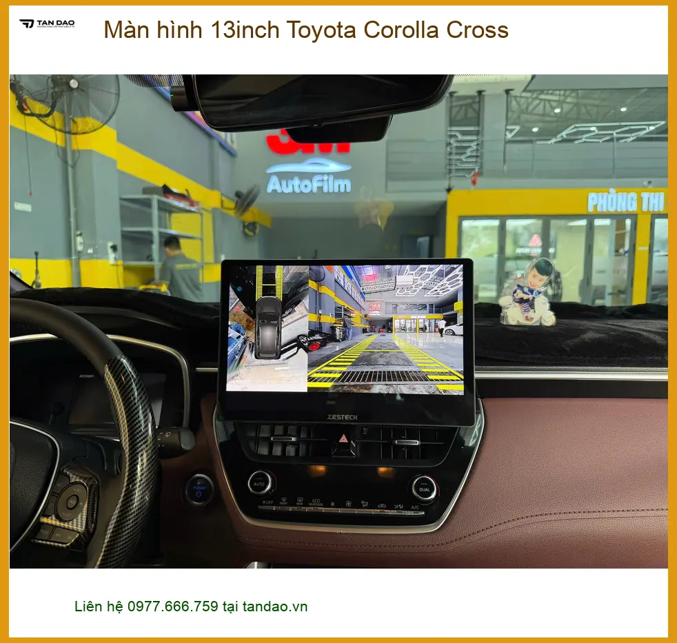 Chú Tài lắp màn hình 13inch Toyota Corolla Cross tại Hóc Môn vì màn zin quá nhỏ ảnh thực tế 5