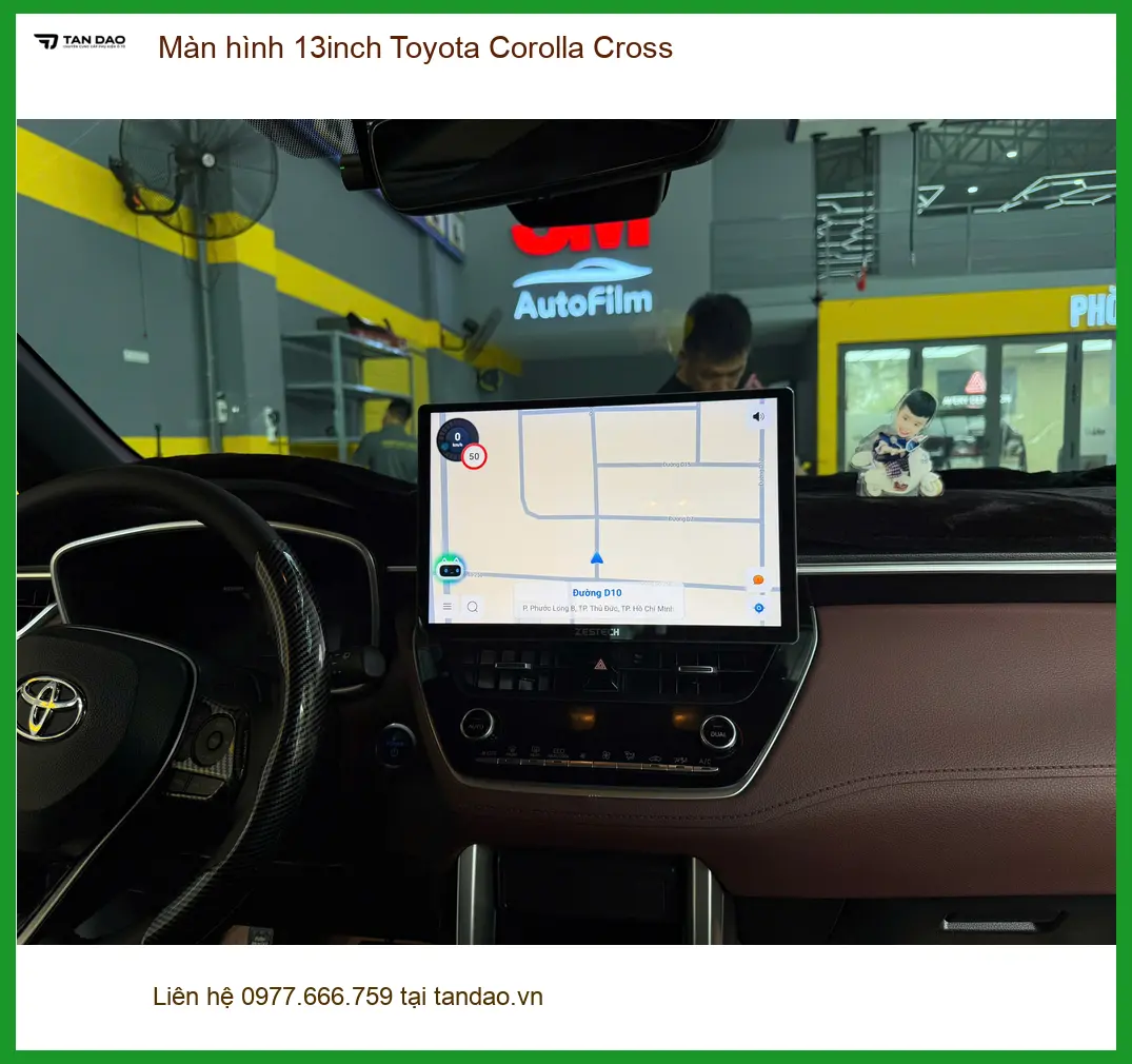 Anh Kiên lắp màn hình 13inch Toyota Corolla Cross Quận Tân Phú để giải trí ảnh thực tế 2